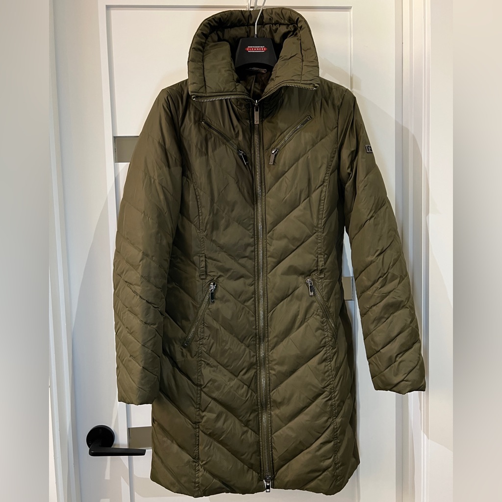 Diane Von Furstenberg Ladies Down Fill Long Puffer Coat Green Xs